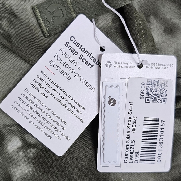 Nwt Lululemon Customizable Snap Scarf - Picture 6 of 9
